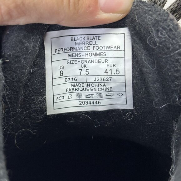 Merrell Black Slate Leather Hiking Boots Mens Size 8 Lace Up Select Warm J23627 - Picture 9 of 13